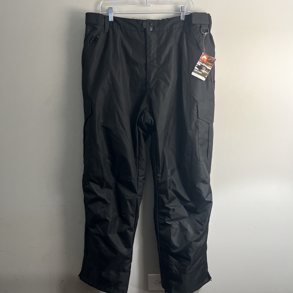 Ozark Trail Men's Snow OZT Ski Cargo Pant, Rich Black, Size XL (40-42)  NWT
